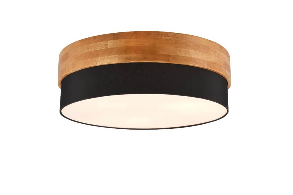 Ø 50cm Deckenleuchte Seasons Holz mit Schwarz Trio 4017807526219
