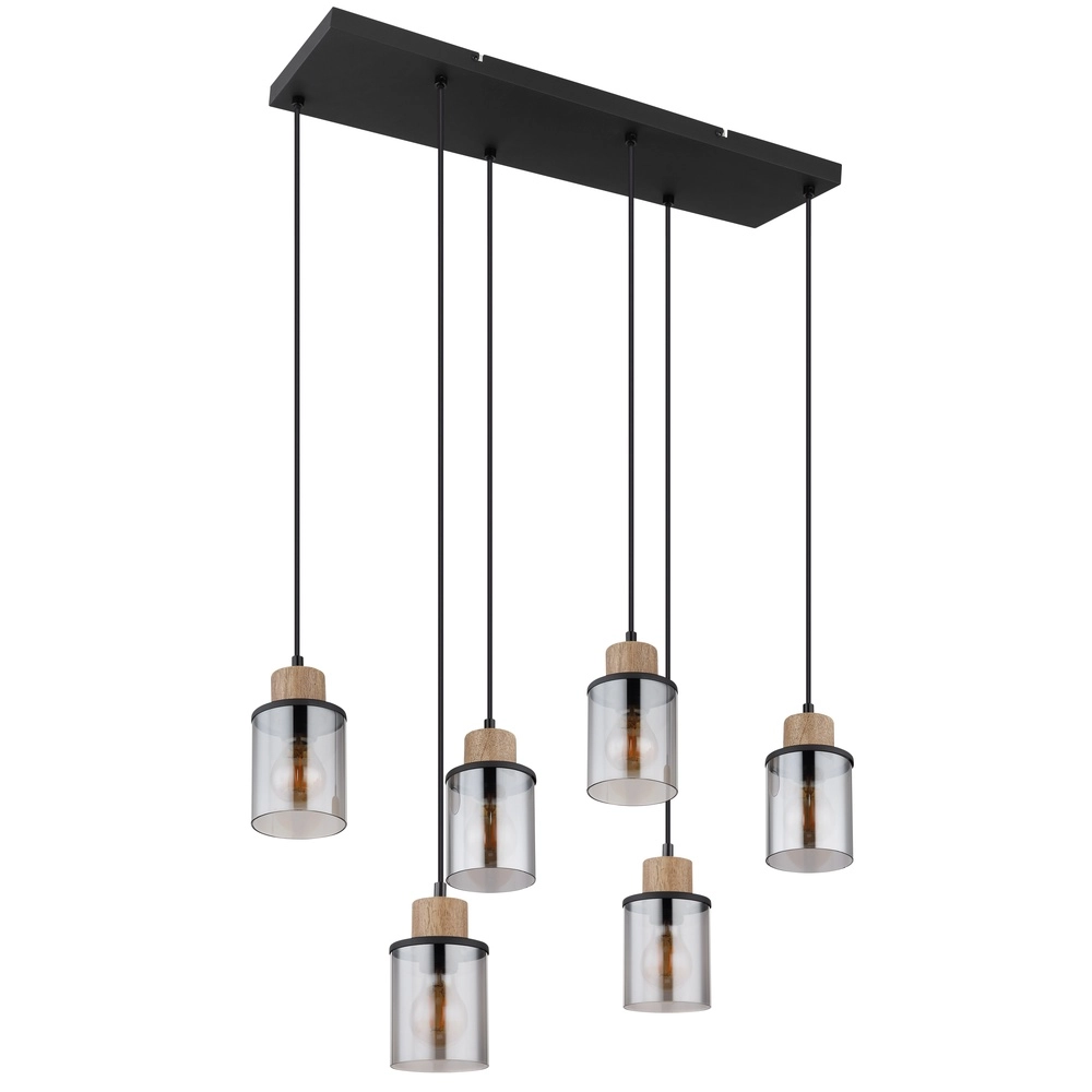 6-Licht Pendellampe Reid Schwarz Globo 9007371448265