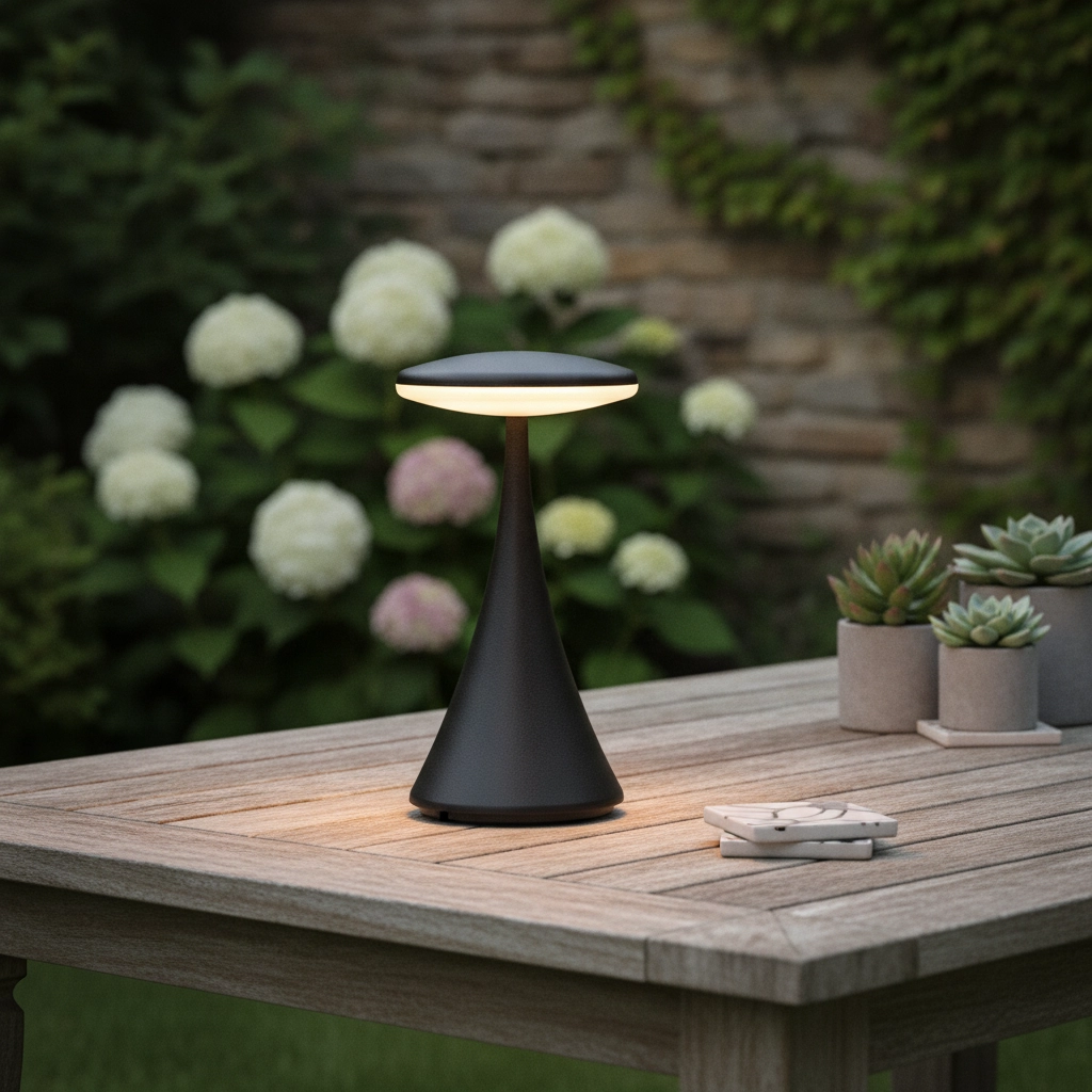 Tischlampe Elbo schwarz wiederaufladbar mit USB
