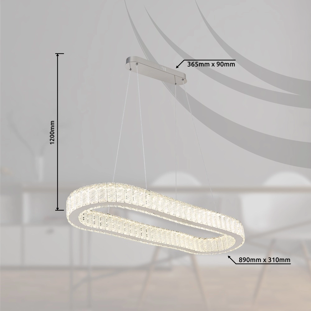 Ovale Pendellampe Mucky Chrom Globo 9007371445998