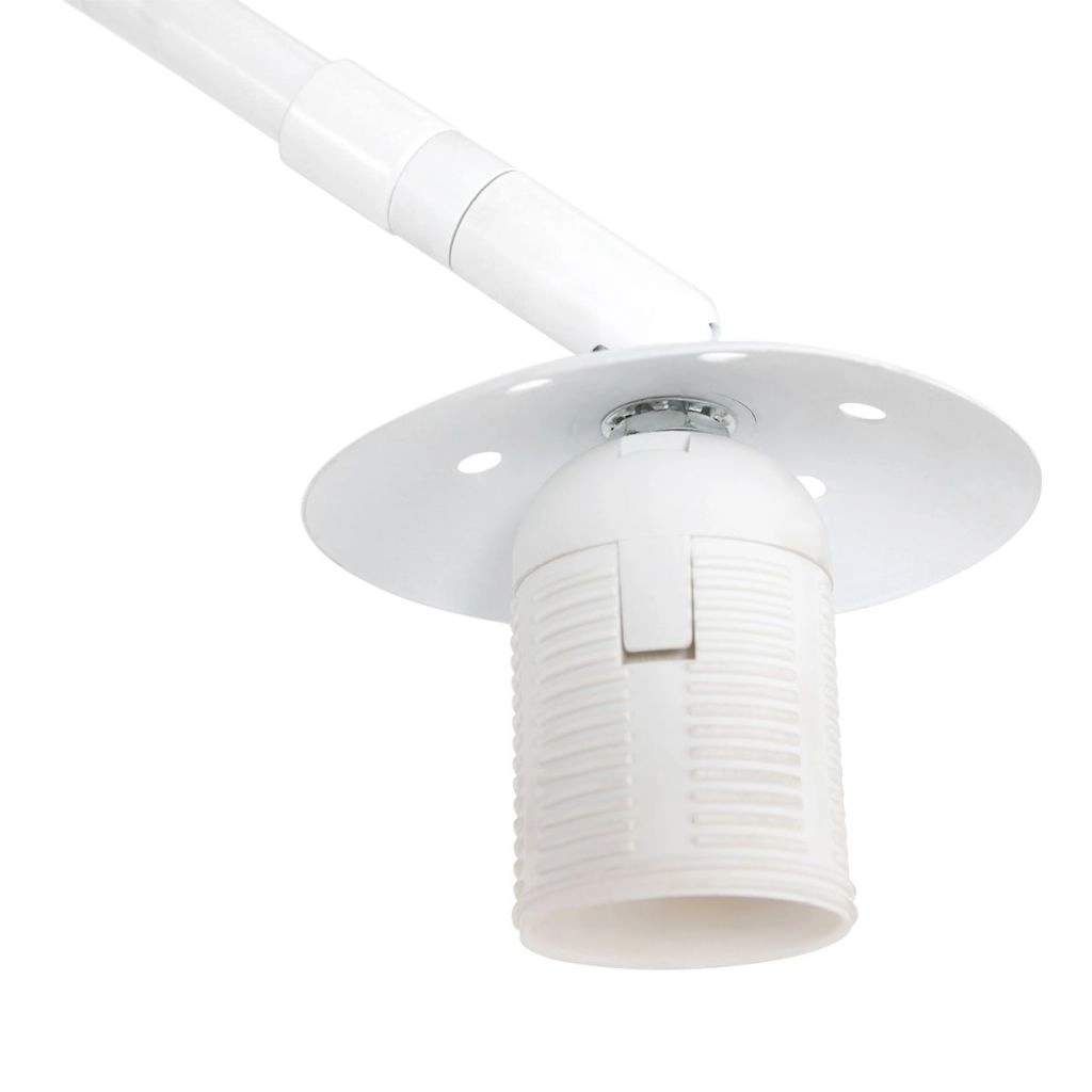 Weiße Bogenlampe Maze Naturel mit Rattanhaube Steinhauer 8712746185812