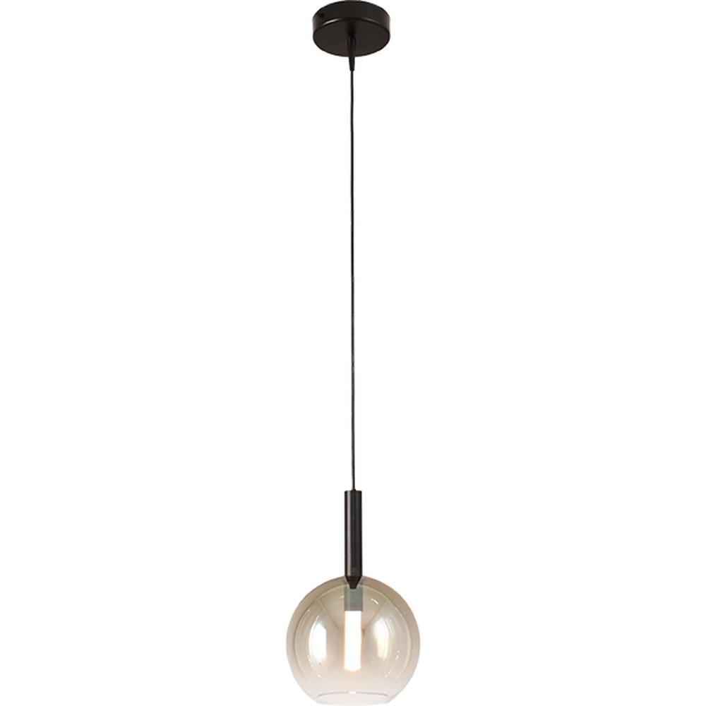 Pendellampe Ø 17 cm Lido Ball mit goldverblasstem Glas