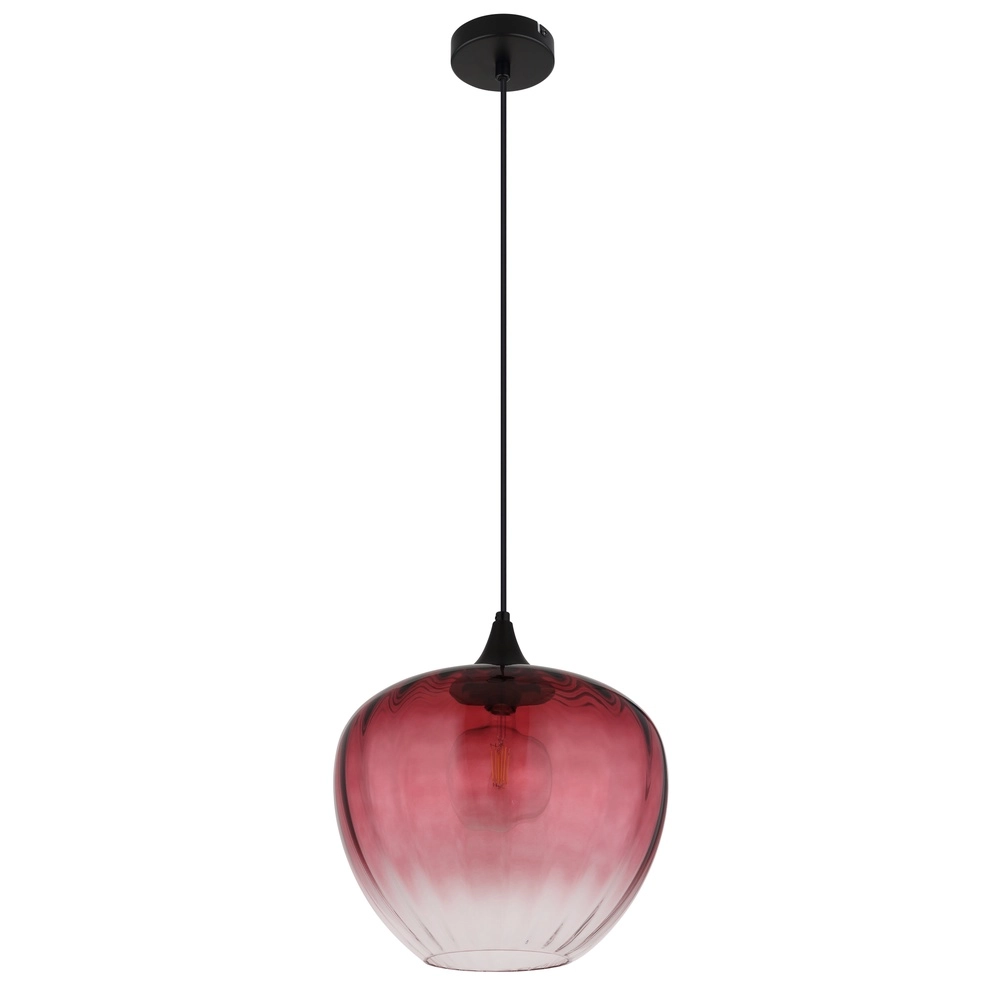 Pendellampe Sander Rotes Glas Globo 9007371515127