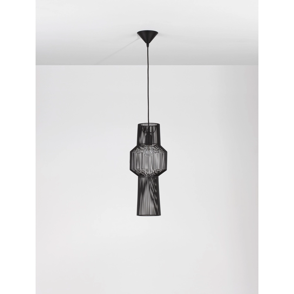Böhmische Pendelleuchte Bredo Ø 21cm schwarz Lyora 5212017438904