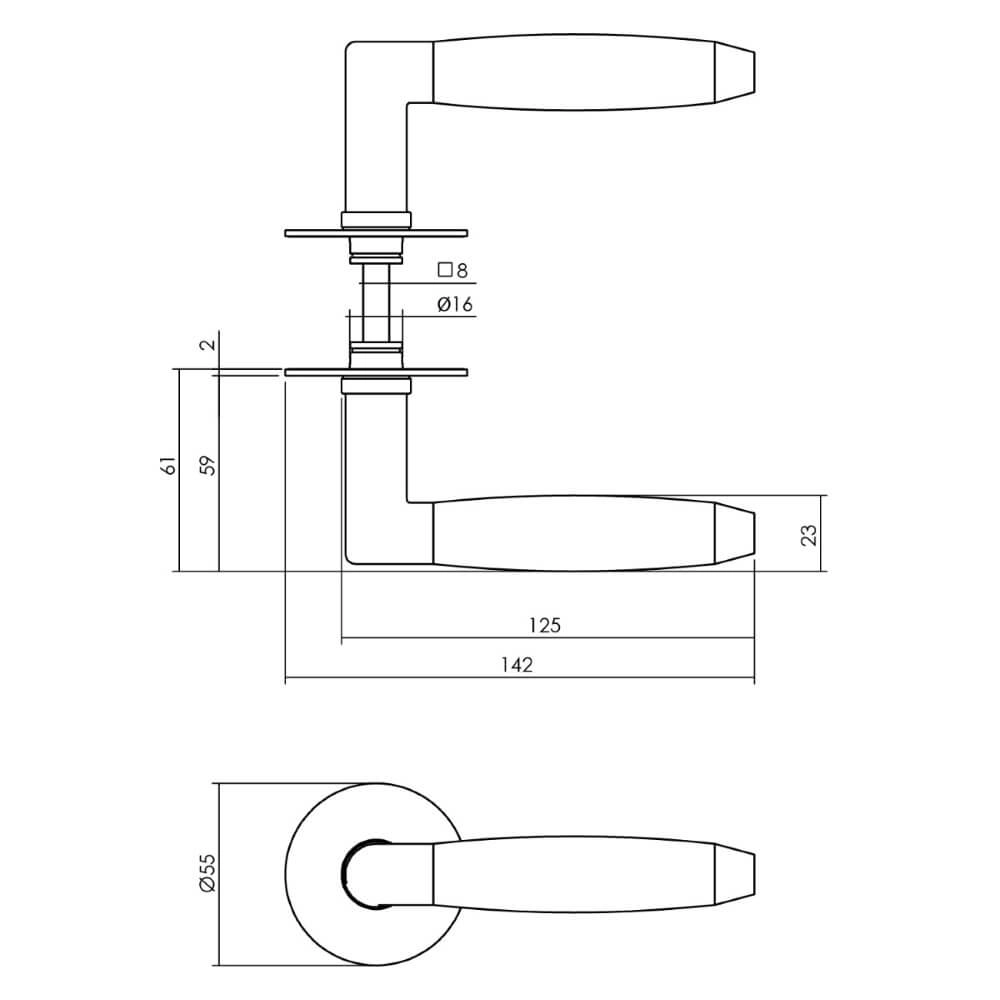 Türklinke Combinatie selbstklebende Rosette Edelstahl Intersteel 8714186557020