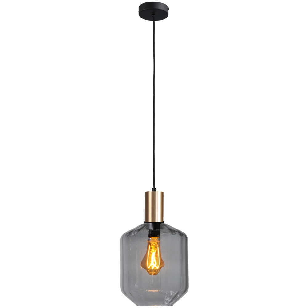 Hängelampe Gold Porto mit Jagger-Rauchglas - Ø 19cm Masterlight 8718121269238