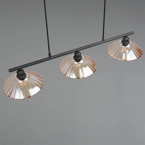 Klassische Pendellampe Eluna 3-Licht Schwarz Trio 4017807682502