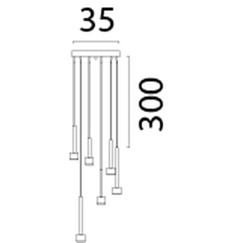 LED-Pendellicht Fabro 6-Lichter - Geflecktes Öl Masterlight 8718121317069
