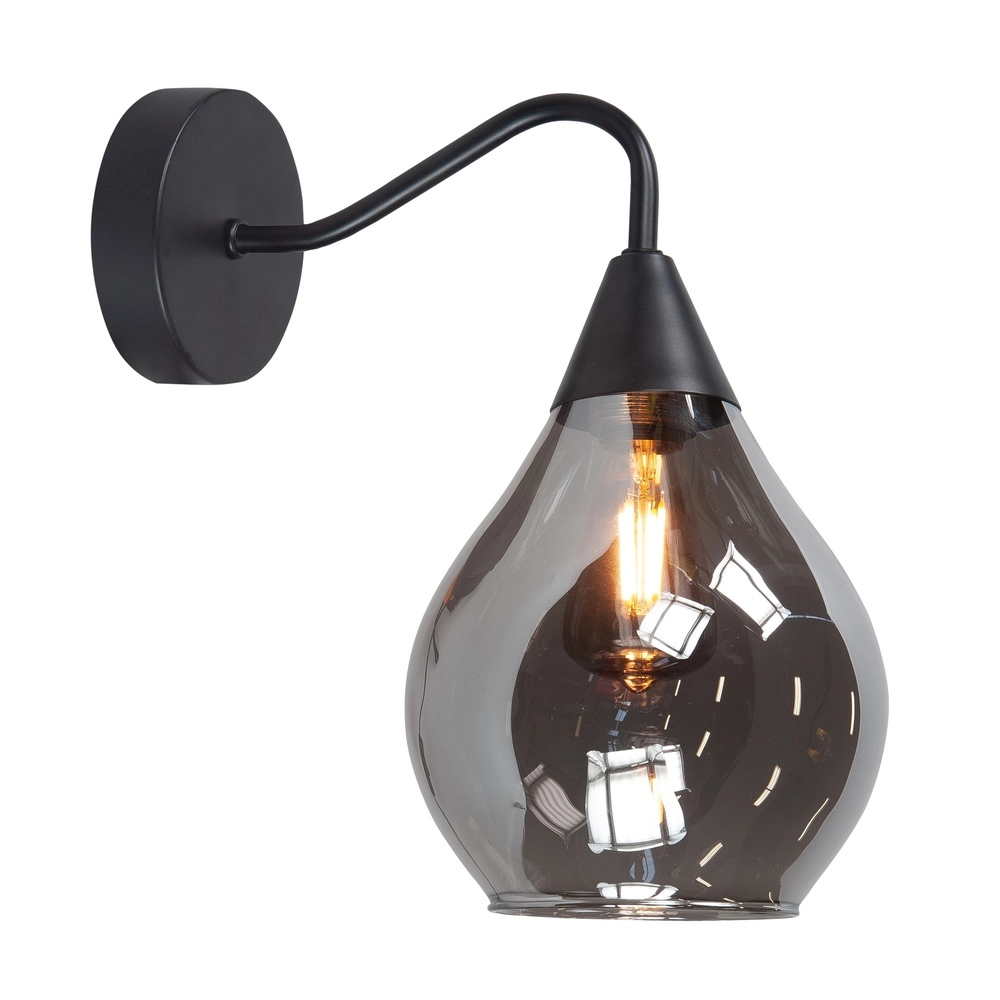 Wandleuchte Cambio schwarz mit Rauchglas