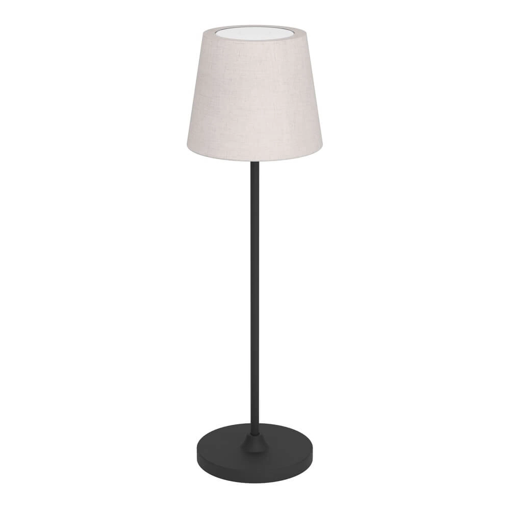 Tischlampe Leonero Weiß mit Stoff