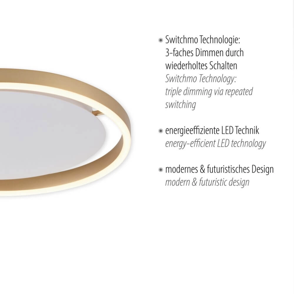 Deckenleuchte Ritus Messing Ø 39,3cm Just Light 4043689985622