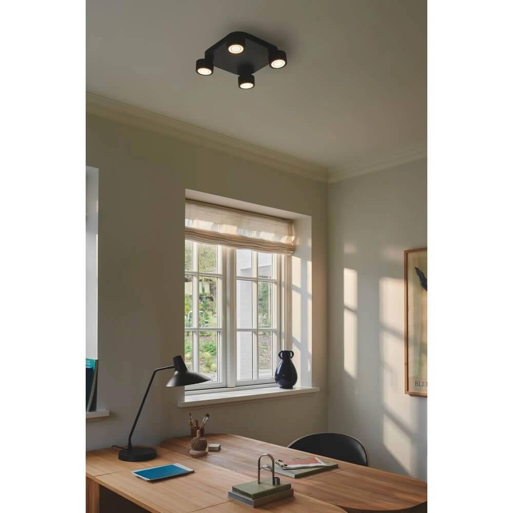 4-flammige Deckenleuchte Clyde Schwarzes Design Nordlux 5704924018435