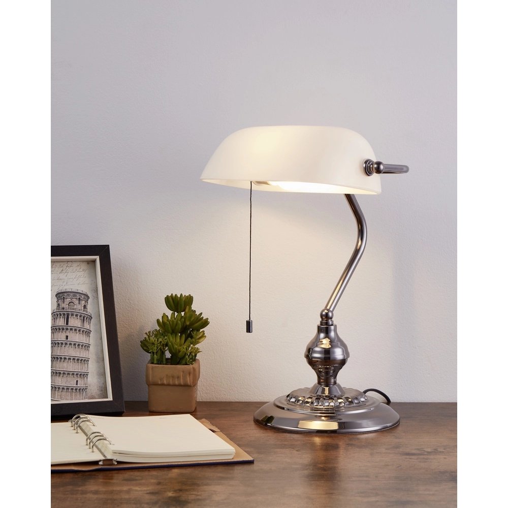Antike Schreibtischlampe Banker mit Weiß Eglo 9008606307173