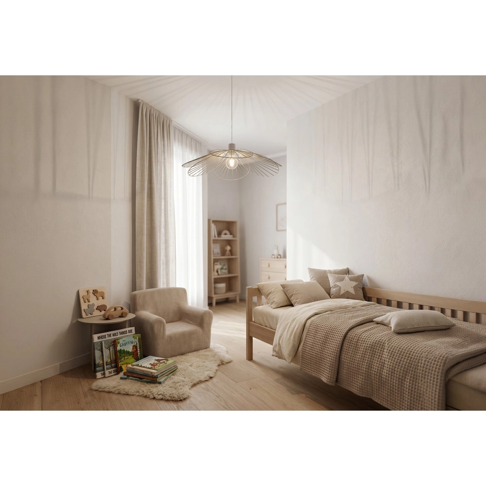 Pendellampe Binacua sandbraun Ø 60 cm