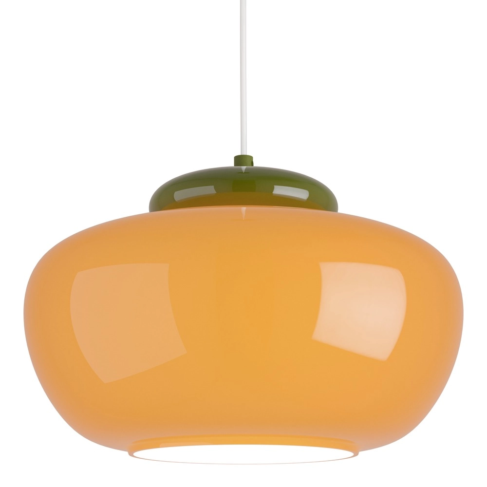 Design-Pendellampe Berardelli Orange mit grünem Ø 30 cm
