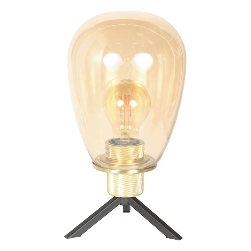 Tischlampe Reflexion Ø 15cm - mit Braunglas