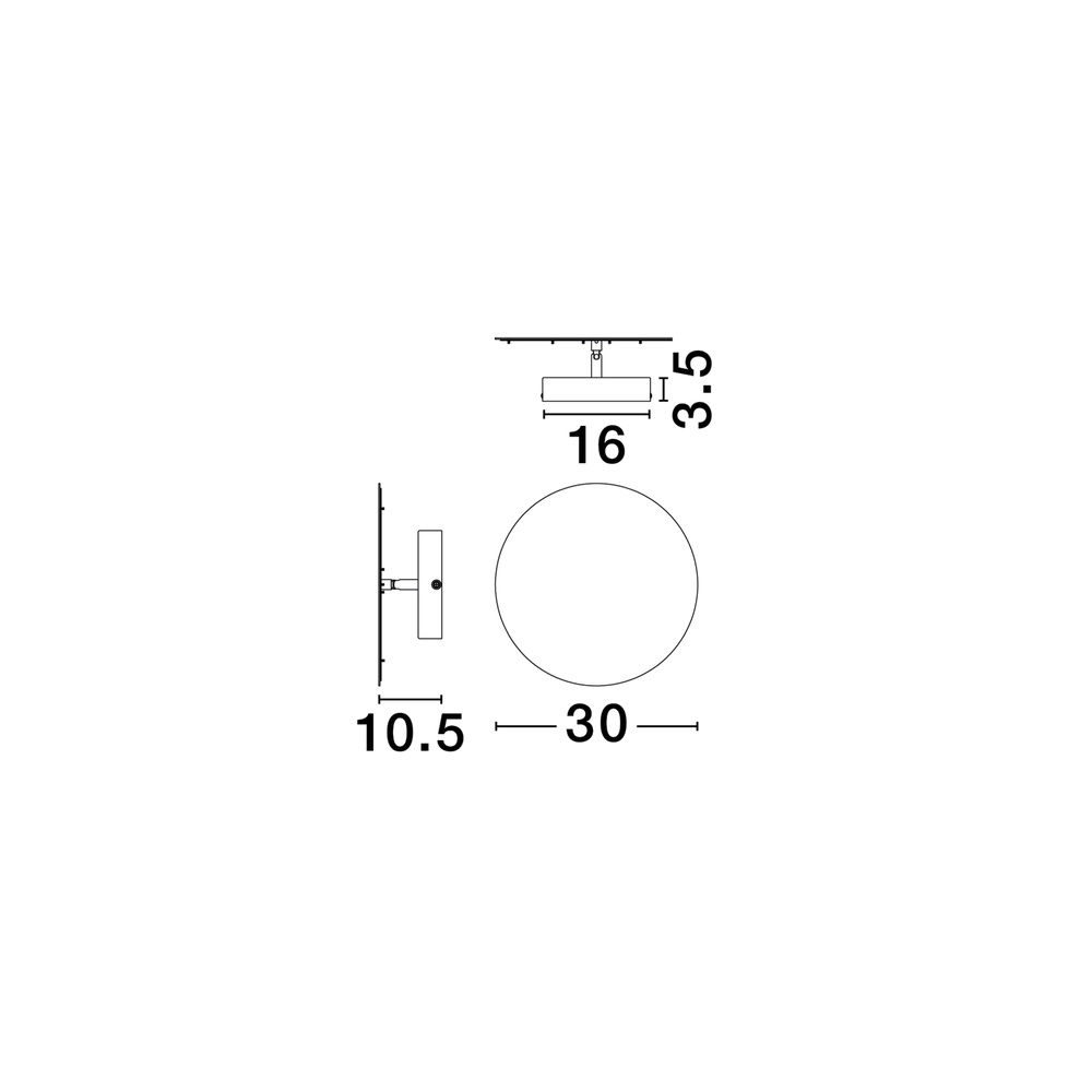 Design-Wandleuchte Alida chrom Ø 30cm Lyora 5212017470935