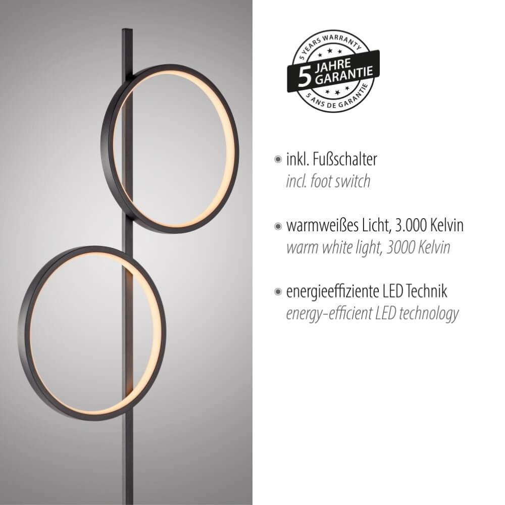 Stehlampe Mini Ritus Schwarz Just Light 4043689000233