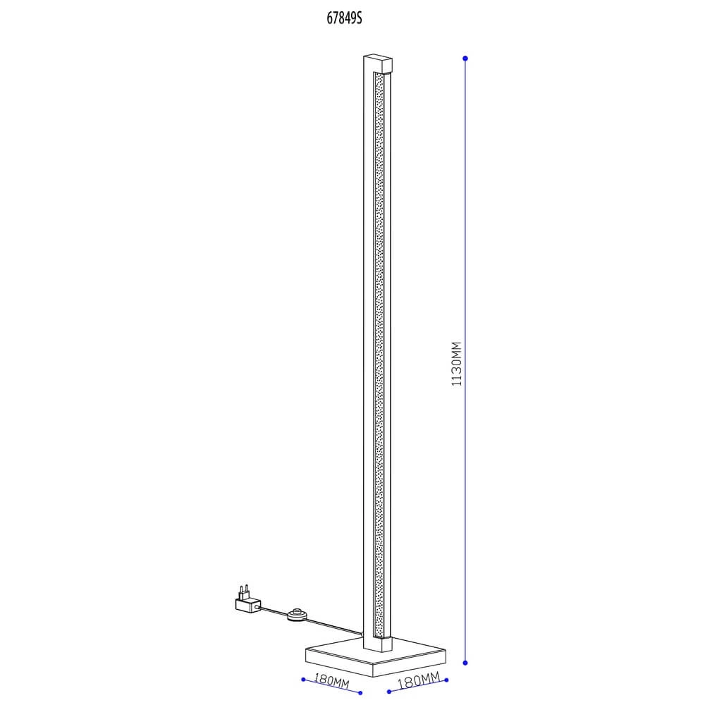 Design-Stehleuchte Starla schwarz mit Holz 113cm Globo 9007371447305