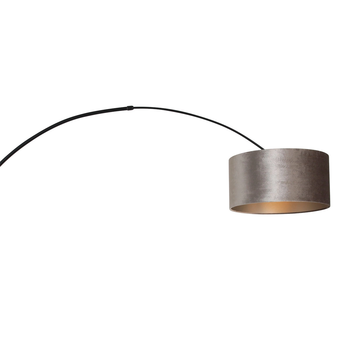 Wandbogenlampe Sparkled Schwarz mit taupefarbenem Samtton Steinhauer 8712746146103