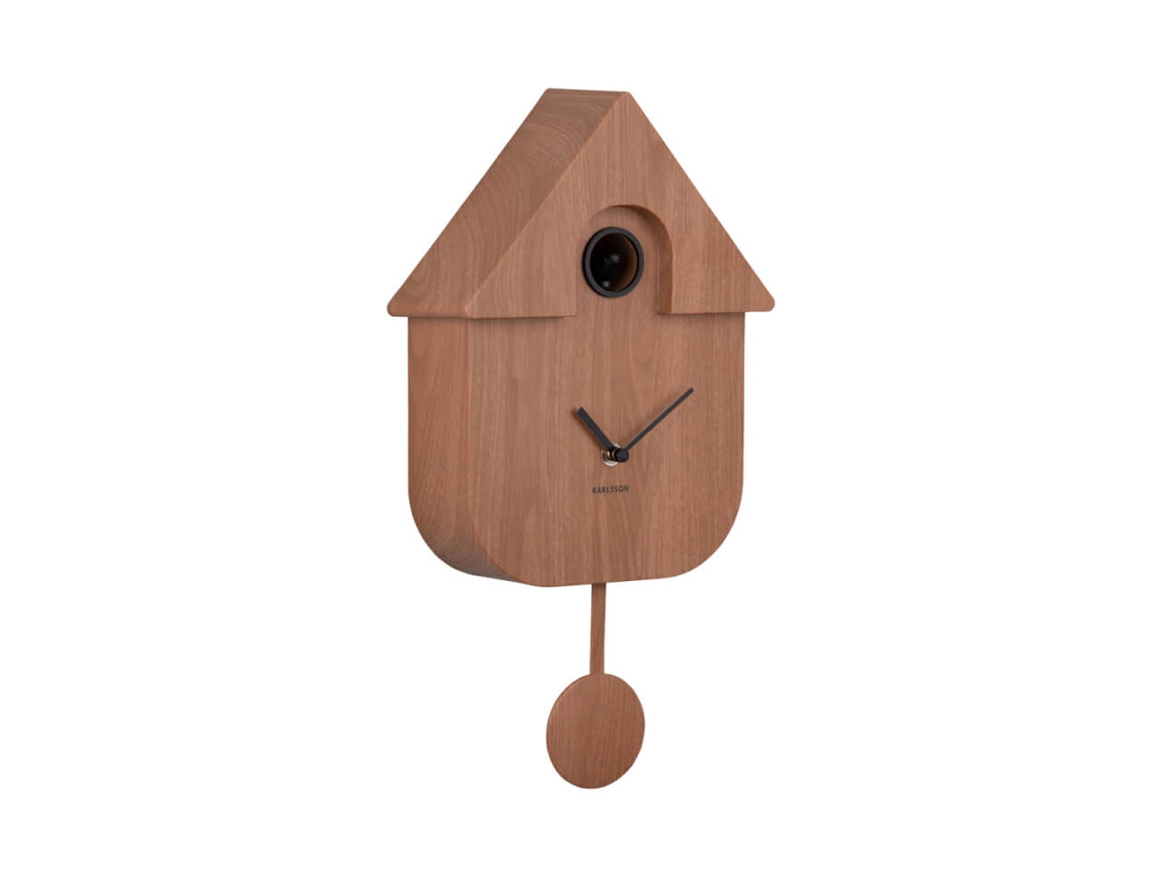 Wanduhr Modern Cuckoo dunkles Holz