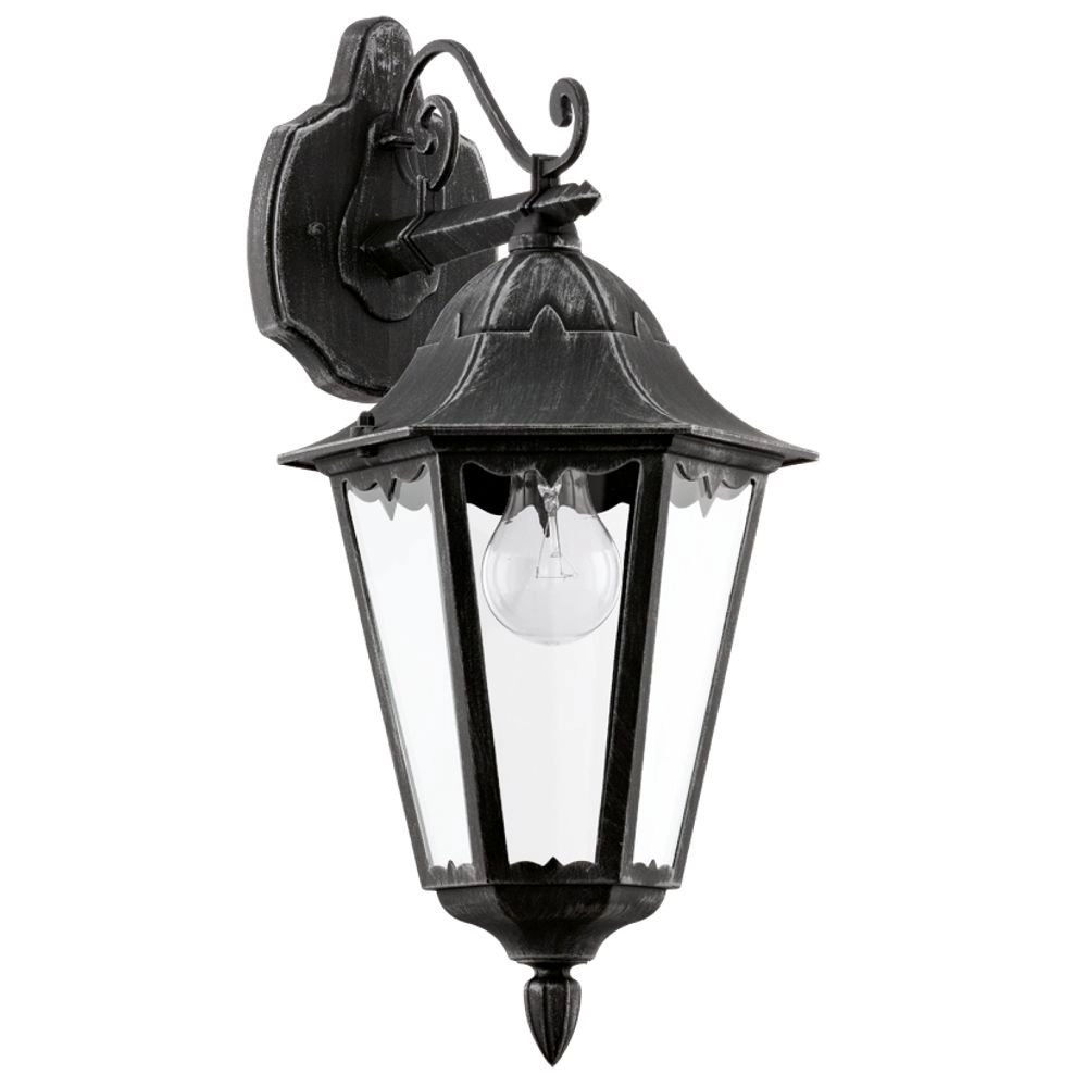 Außenlampe Navedo schwarz silber hängen