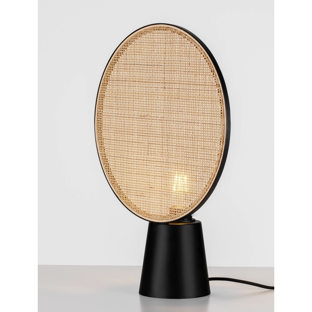 Tischlampe Tiera Ø 35cm Rattan mit schwarz Lyora 5212017477552