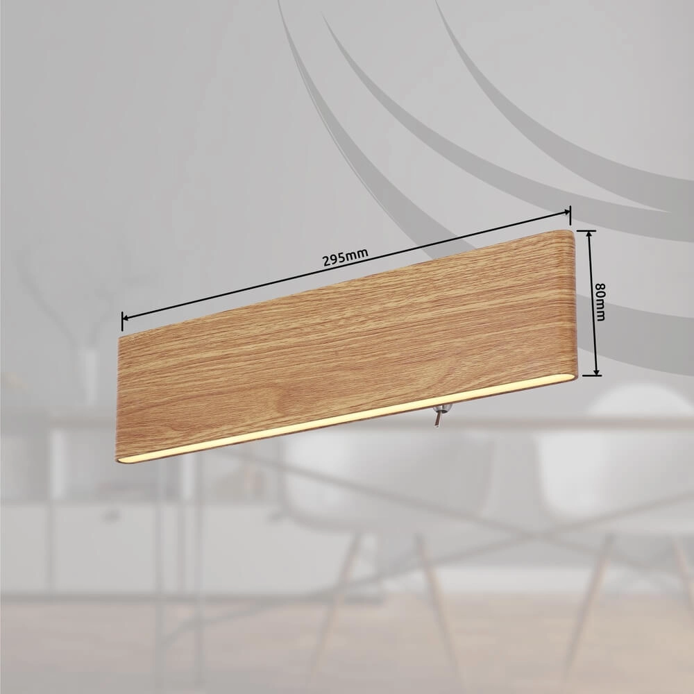 Design-Wandleuchte Siegfried M Holz mit Schalter Globo 9007371418145