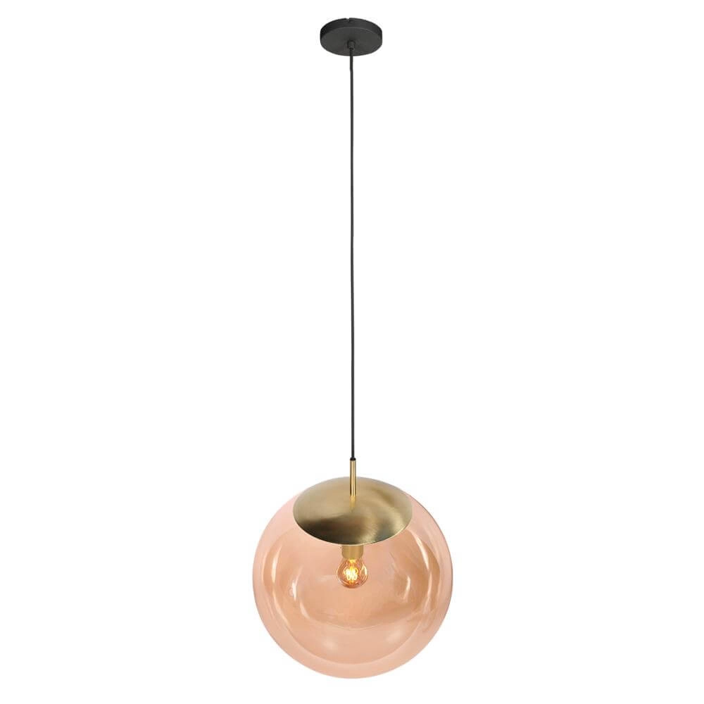 Pendelleuchte Bollique Kugel aus Gold mit Braunglas Steinhauer 8712746177541