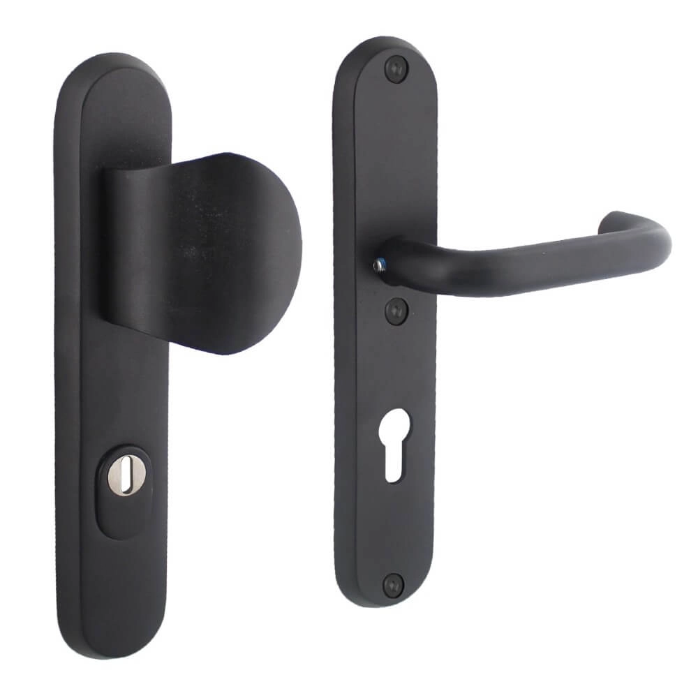 Haustürbeschläge Vurano PC 72mm Kernzugschutz schwarz Intersteel 8714186400913
