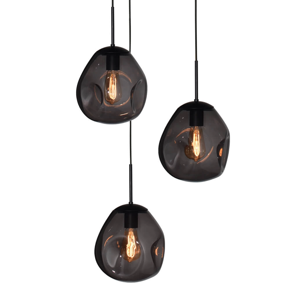 Pendelleuchte Lava 3x Rauchglas Ø 24cm Masterlight 8718121286488