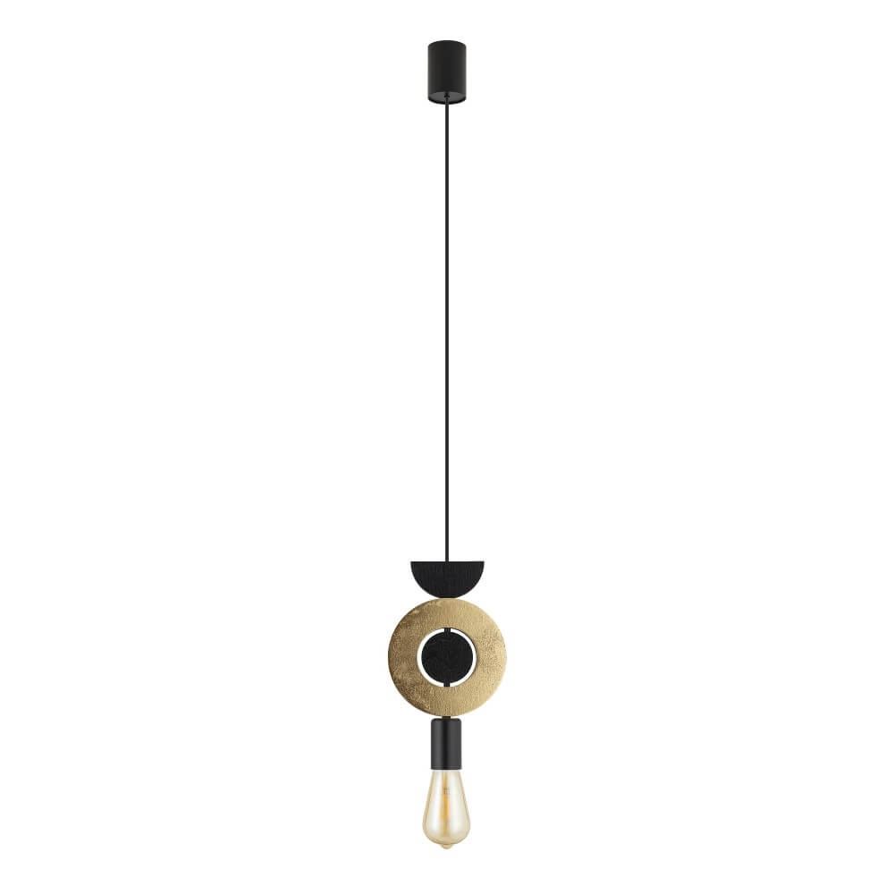 Design-Pendelleuchte Drops Wood F 1-flammig schwarz