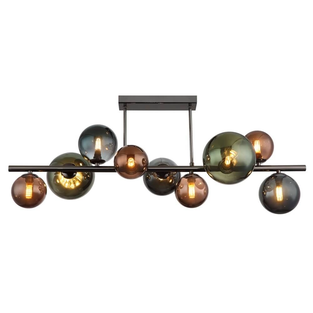 Schwarze Deckenleuchte Riha Farbiges Glas 9-flammig Globo 9007371453115