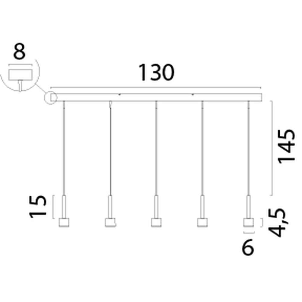 5-Licht Pendellampe Fabro LED – Gesprenkeltes Öl Masterlight 8718121317021
