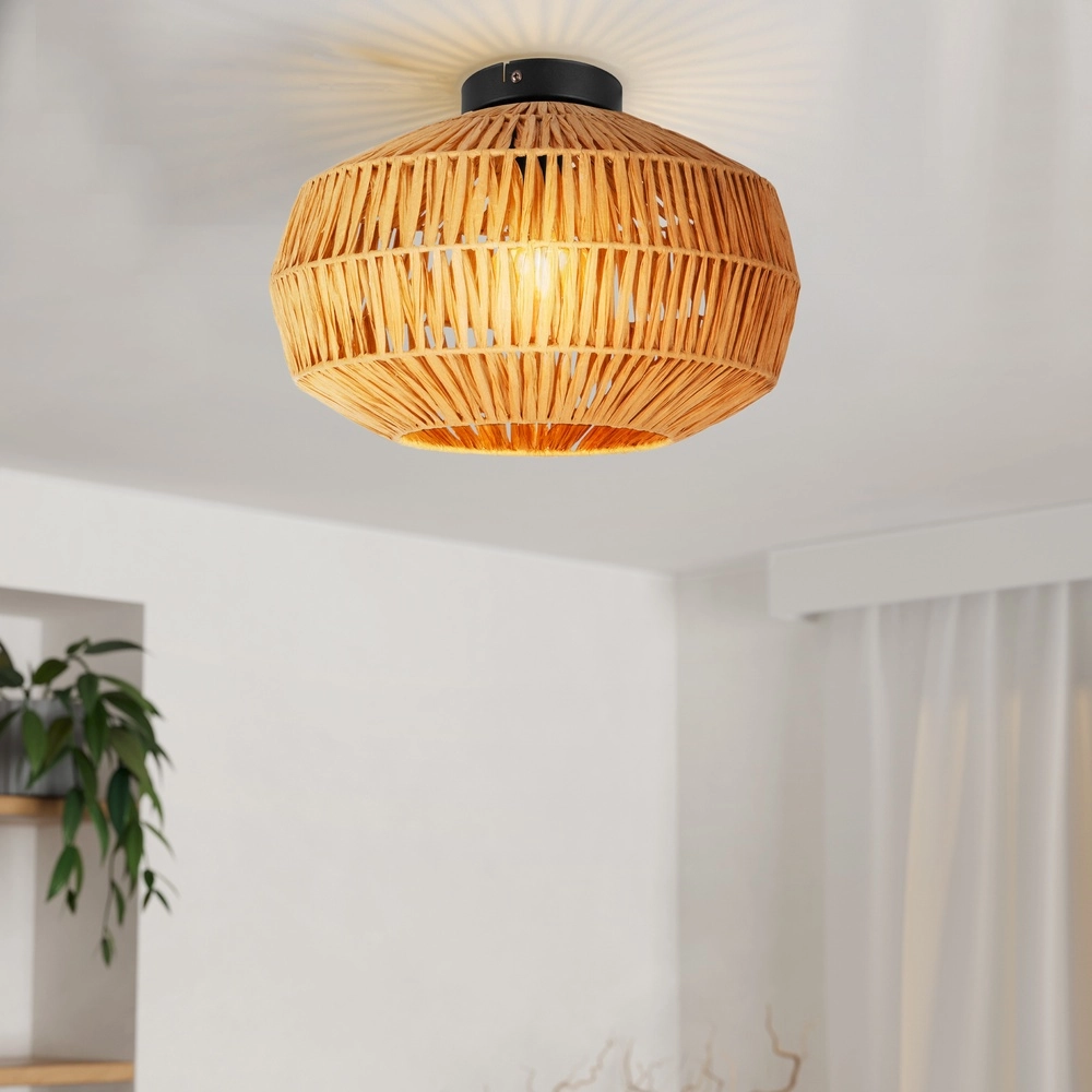 Deckenleuchte aus Rattan Sheldon Ø 38cm Eglo 9008606359776