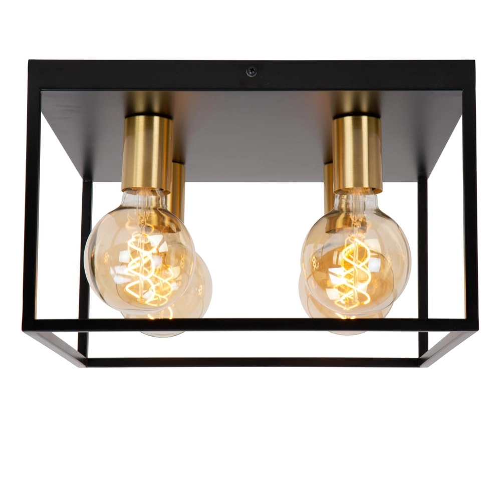 Deckenlampe Ruben Schwarz: 36 cm quadratisch Lucide 5411212010919
