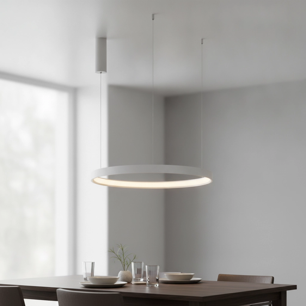 Runde Pendelleuchte Perrine weiß Ø 60cm