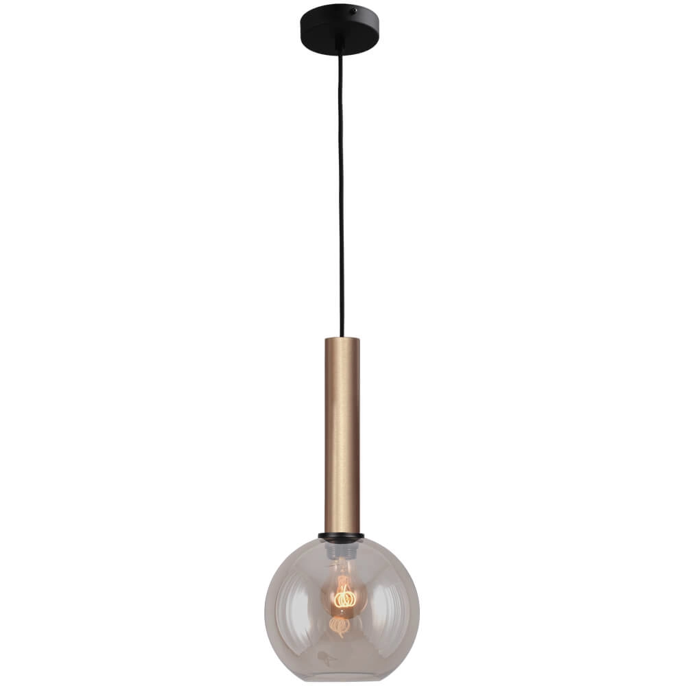 Hängelampe Ø 20cm Bella 2 Messinggold mit Goldglas