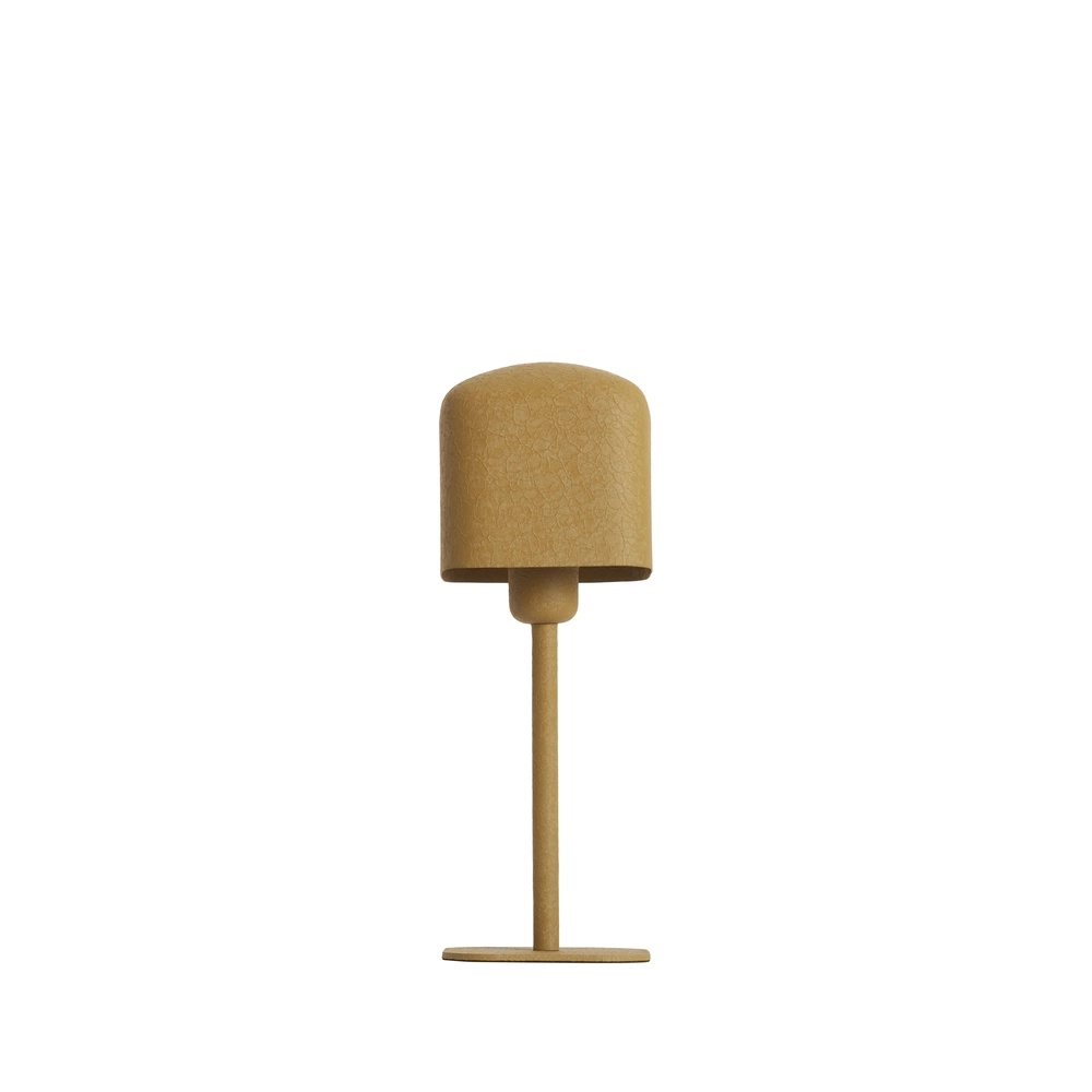 Nachttischlampe Elenie 13x13 cm – matt ockerfarbenes Gelb