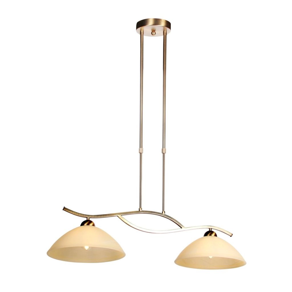 Klassische Pendellampe Anthea 2-Licht Bronze Steinhauer 8712746180206