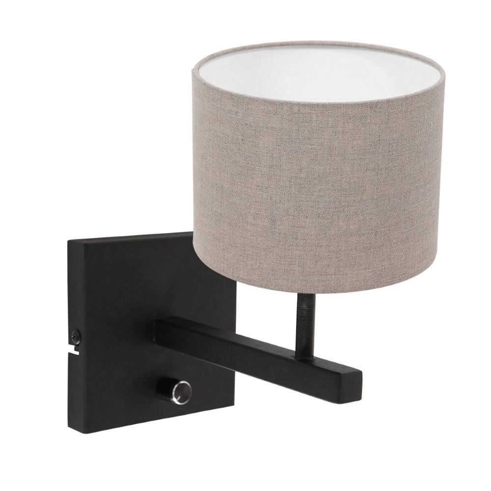 Wandlampe Stanger mit taupefarbener Kapuze