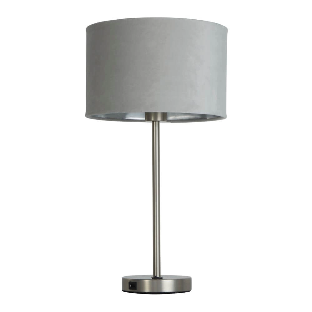 Tischlampe Finn Gold mit Grau Searchlight 5053423257211