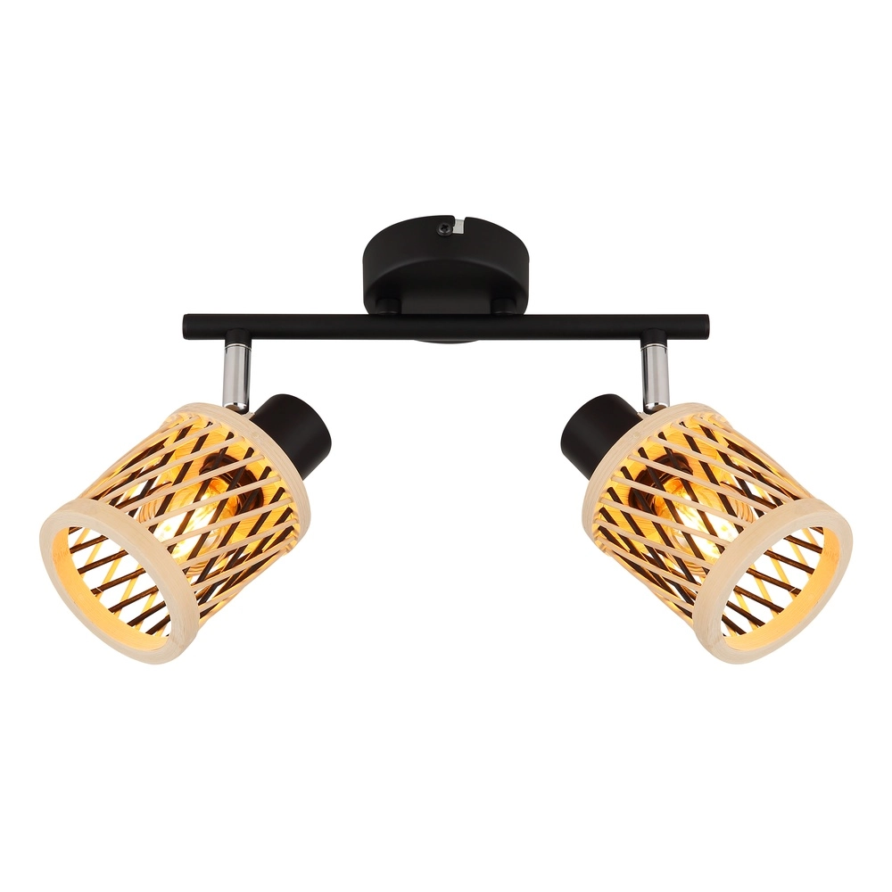 Wandlampe Mali 2-Licht-Schwarz mit Kappen Globo 9007371531714