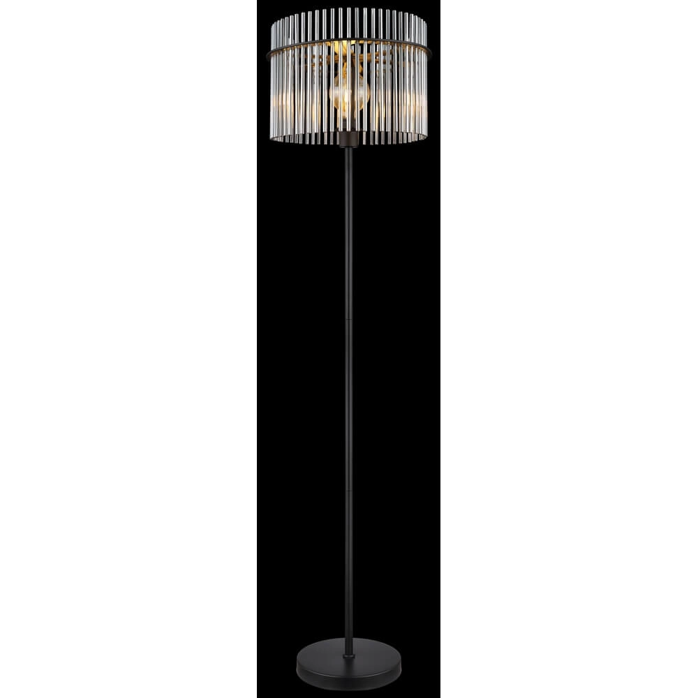Schwarze Stehleuchte Gorley mit Rauchglas Ø 38cm Globo 9007371451180