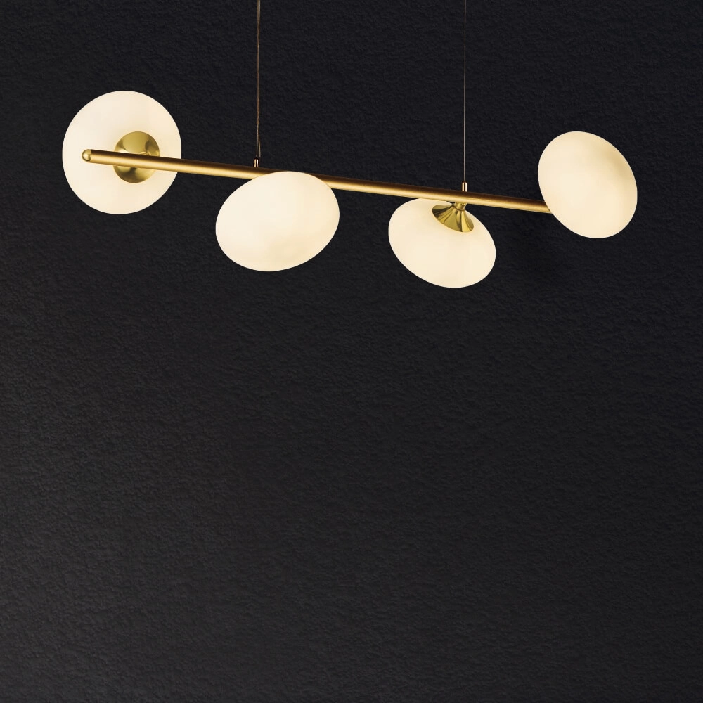 Goldene Hängelampe Pebble 4-Licht Searchlight 5053423230726