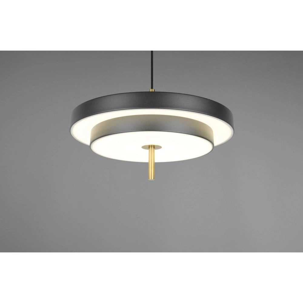 Design-Pendelleuchte Keaton schwarz mit gold Ø 40cm Trio 4017807653366