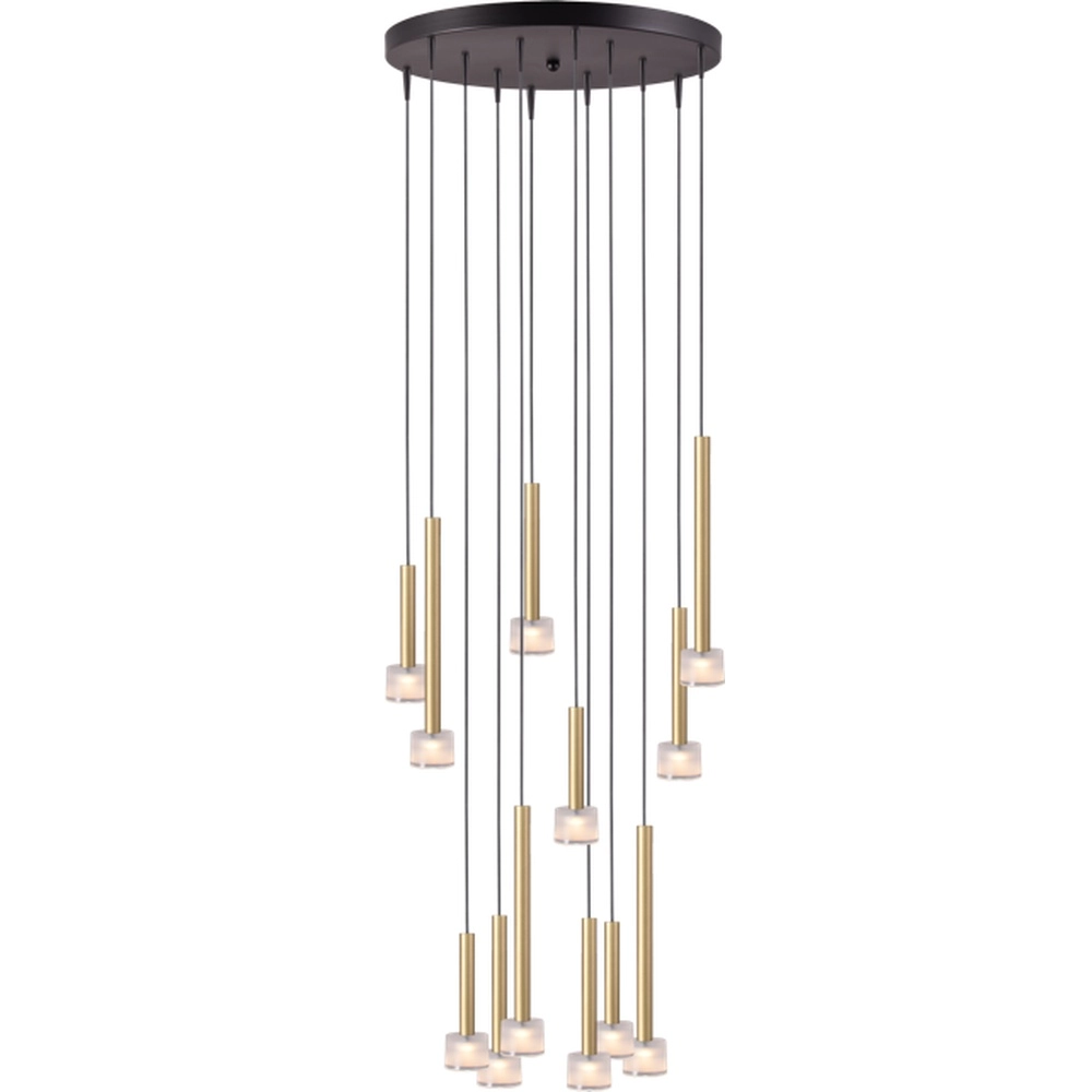 LED-Pendellicht Fabro 12-Lichter – mattes Gold