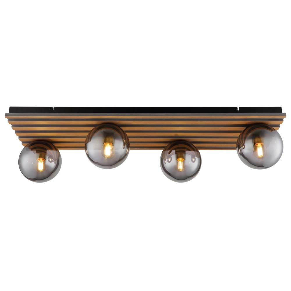Deckenlampe Parsons 4-hell schwarz mit Holz Globo 9007371583003