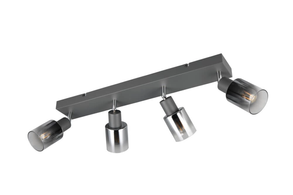4-flammige Deckenleuchte Cadiz Schwarz Trio 4017807615784