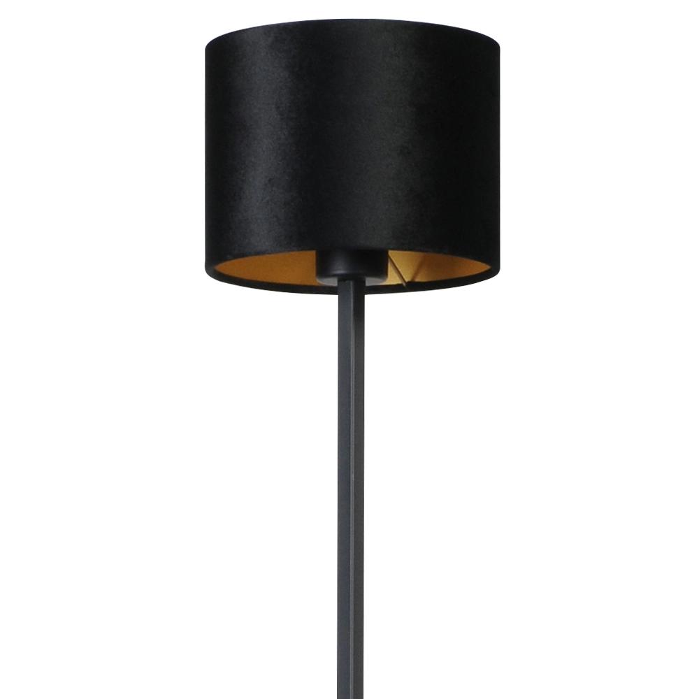 Schwarze Stehlampe Venus 175cm mit schwarzem Lampenschirm Masterlight 8718121204291